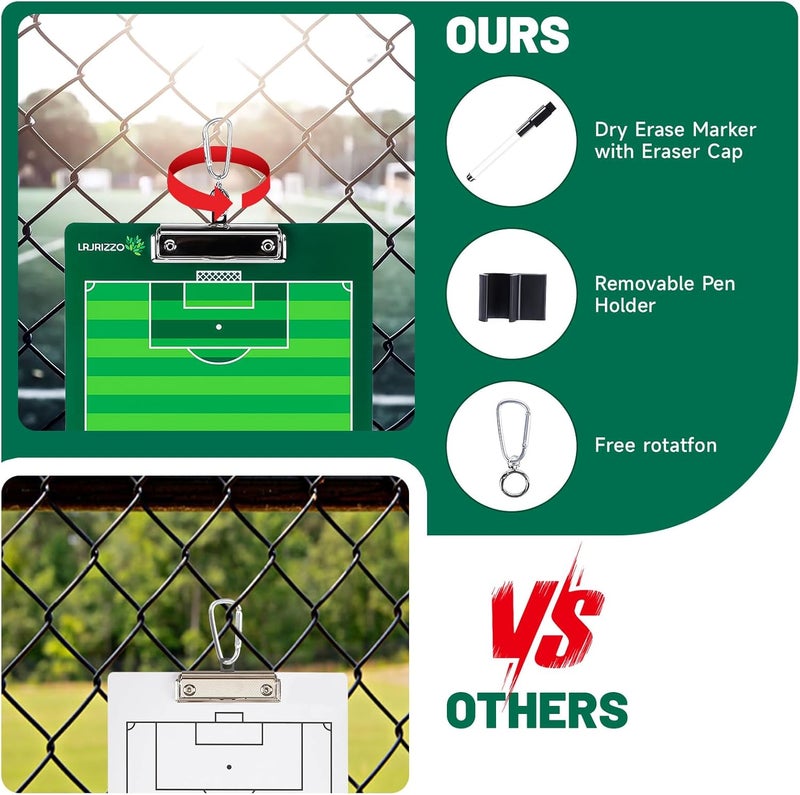 lrjrizzo Dry Erase Coaches Clipboard, Soccer Whiteboard for Coaches Double-Sided Soccer Clipboard for Coaches Writable and Erasable Dry Erase Coaching Board Coaching Board Gift - Image 4